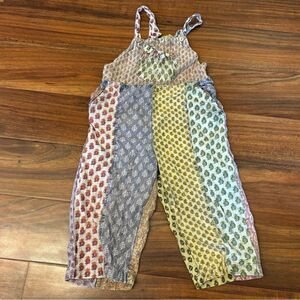 Sacred Threads multi patterned boho jumpsuit overalls.